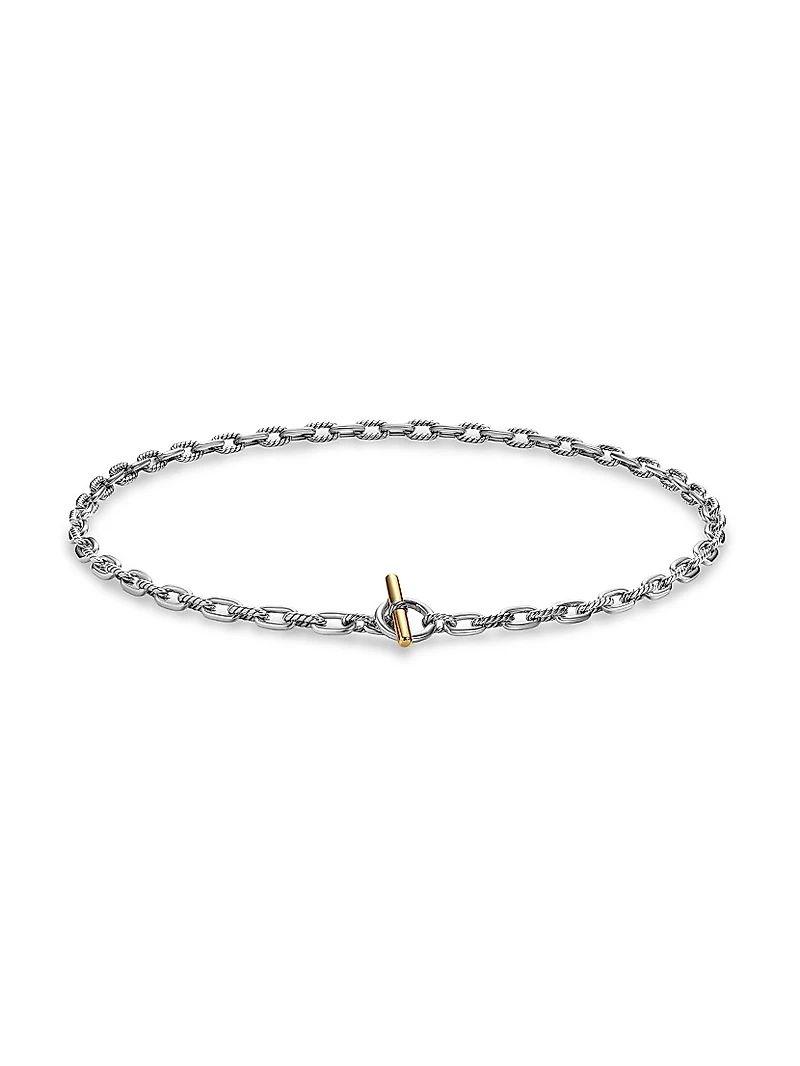 DY Madison Toggle Chain Necklace Sterling Silver and 18K Yellow Gold, 5.5MM