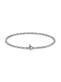 DY Madison Toggle Chain Necklace Sterling Silver and 18K Yellow Gold, 5.5MM