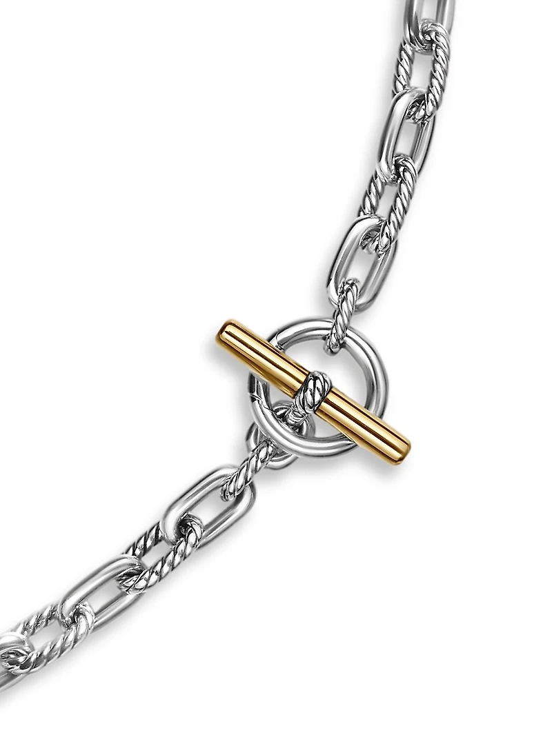DY Madison Toggle Chain Necklace Sterling Silver and 18K Yellow Gold, 5.5MM