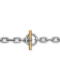 DY Madison Toggle Chain Necklace Sterling Silver and 18K Yellow Gold, 5.5MM