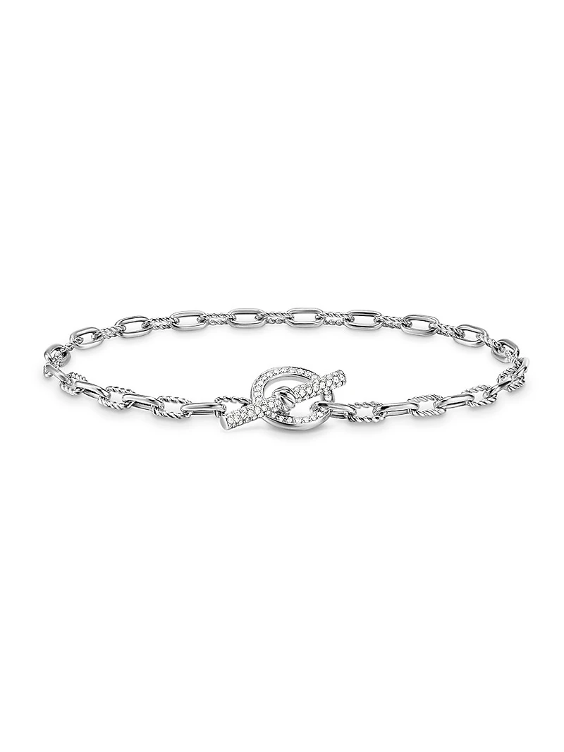 DY Madison Pavé Toggle Chain Bracelet Sterling Silver