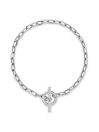 DY Madison Pavé Toggle Chain Bracelet Sterling Silver
