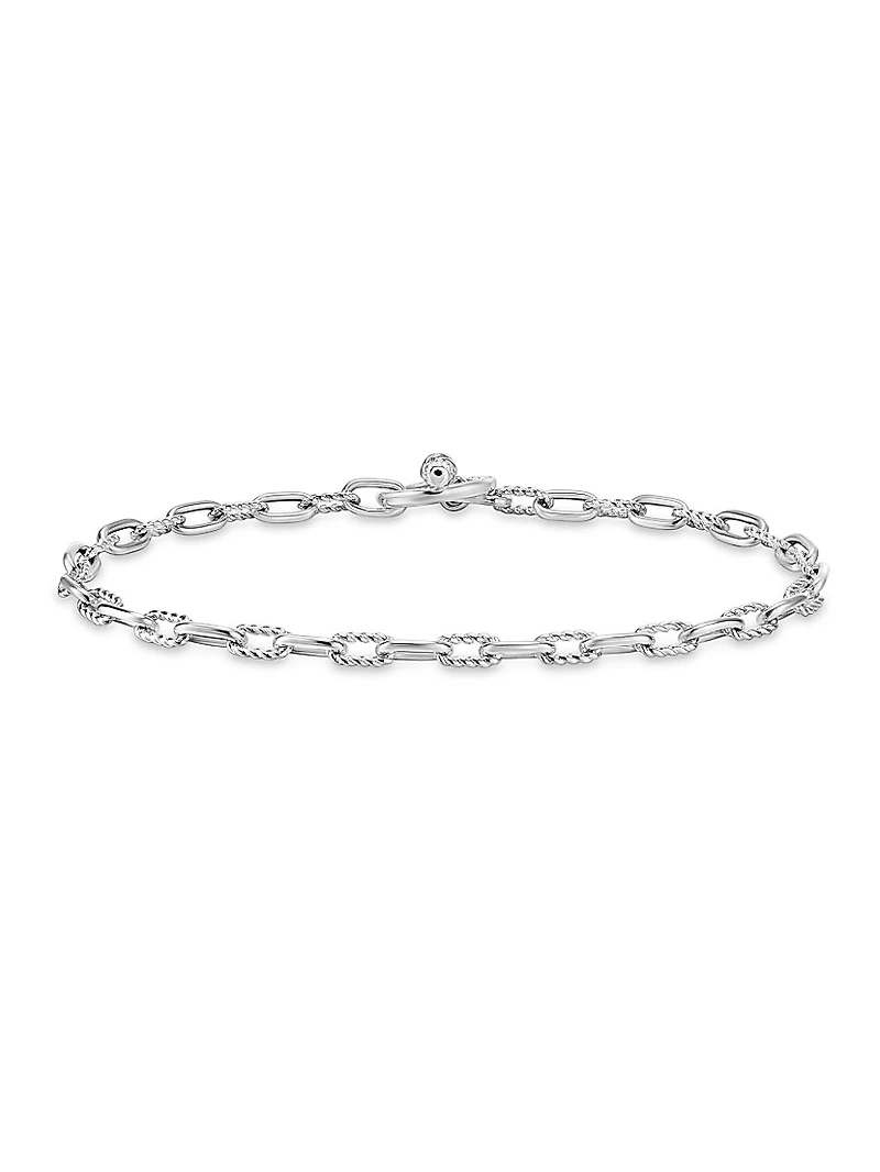 DY Madison Pavé Toggle Chain Bracelet Sterling Silver