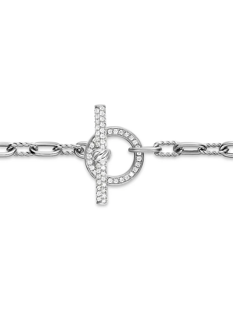 DY Madison Pavé Toggle Chain Bracelet Sterling Silver