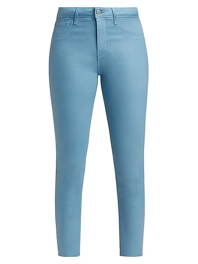 Margot Coated High-Rise Crop Skinny Jeans