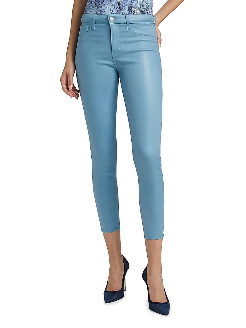 Margot Coated High-Rise Crop Skinny Jeans