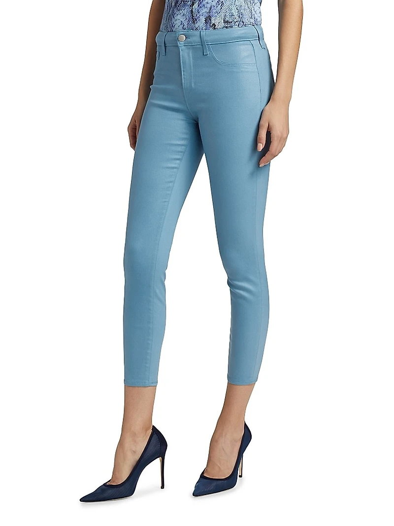 Margot Coated High-Rise Crop Skinny Jeans