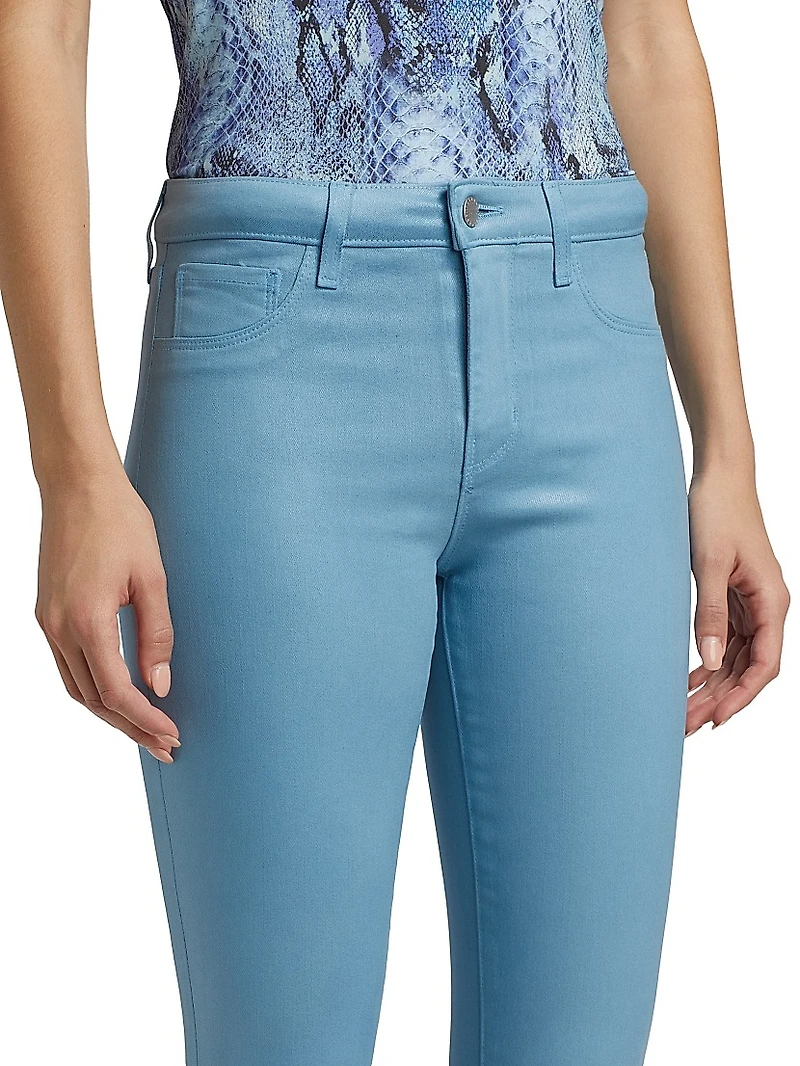 Margot Coated High-Rise Crop Skinny Jeans