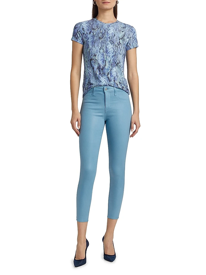 Margot Coated High-Rise Crop Skinny Jeans