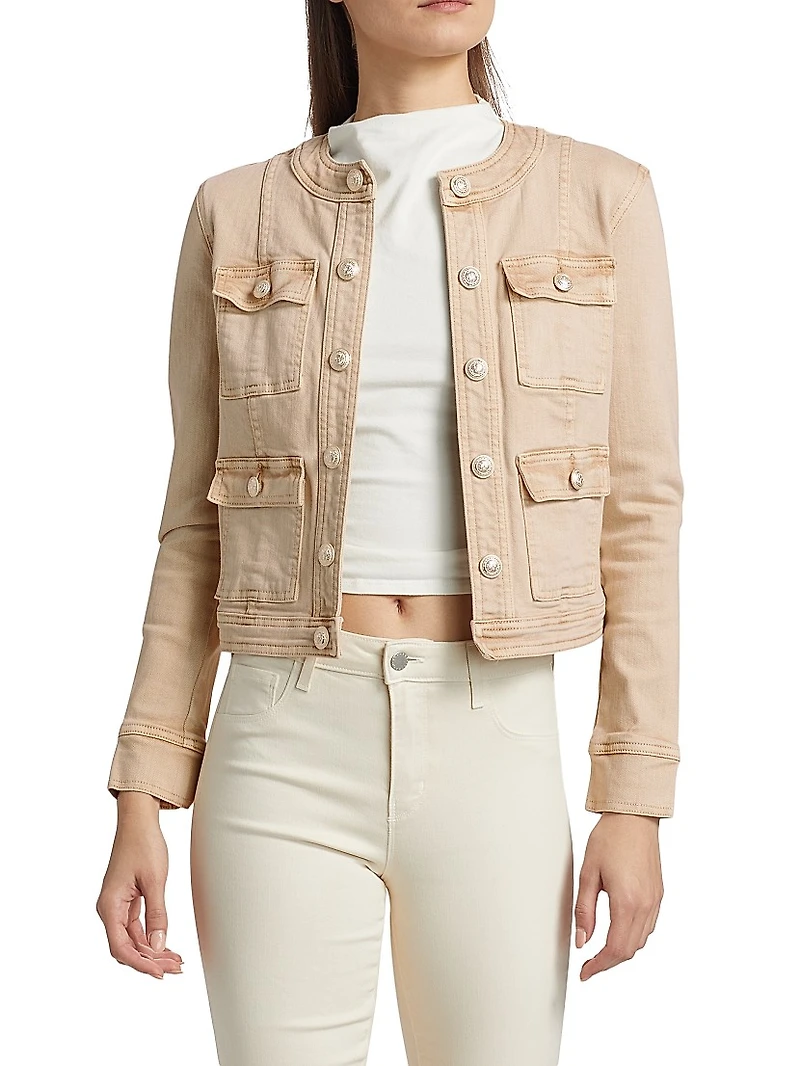 Yari Collarless Denim Jacket