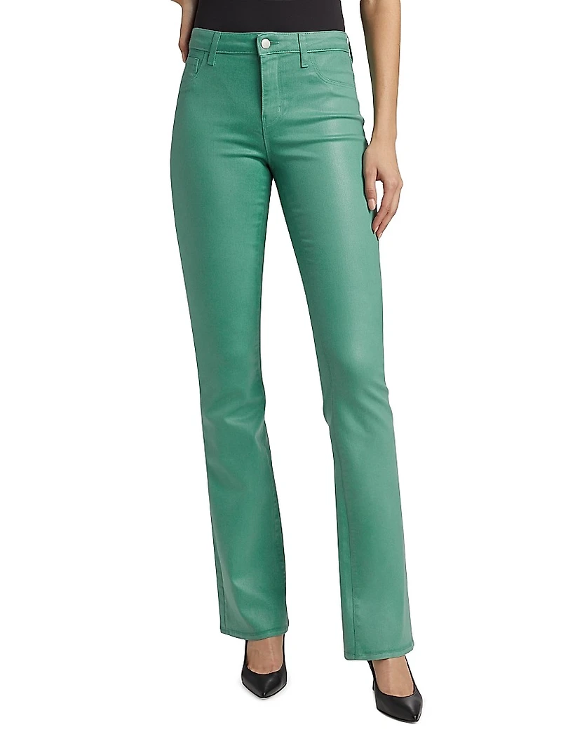 Selma Coated High-Rise Sleek Baby Boot Jeans