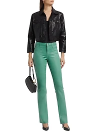 Selma Coated High-Rise Sleek Baby Boot Jeans