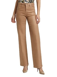Clayton Coated High-Rise Wide-Leg Jeans