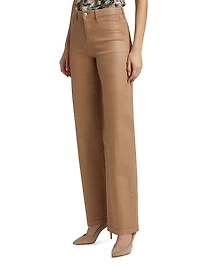 Clayton Coated High-Rise Wide-Leg Jeans
