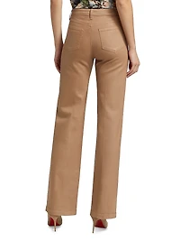 Clayton Coated High-Rise Wide-Leg Jeans