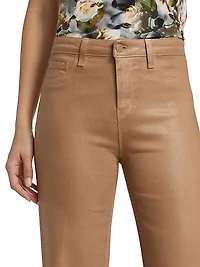 Clayton Coated High-Rise Wide-Leg Jeans