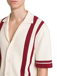 Striped Cotton-Blend Knit Slim-Fit Shirt