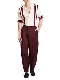 Striped Cotton-Blend Knit Slim-Fit Shirt