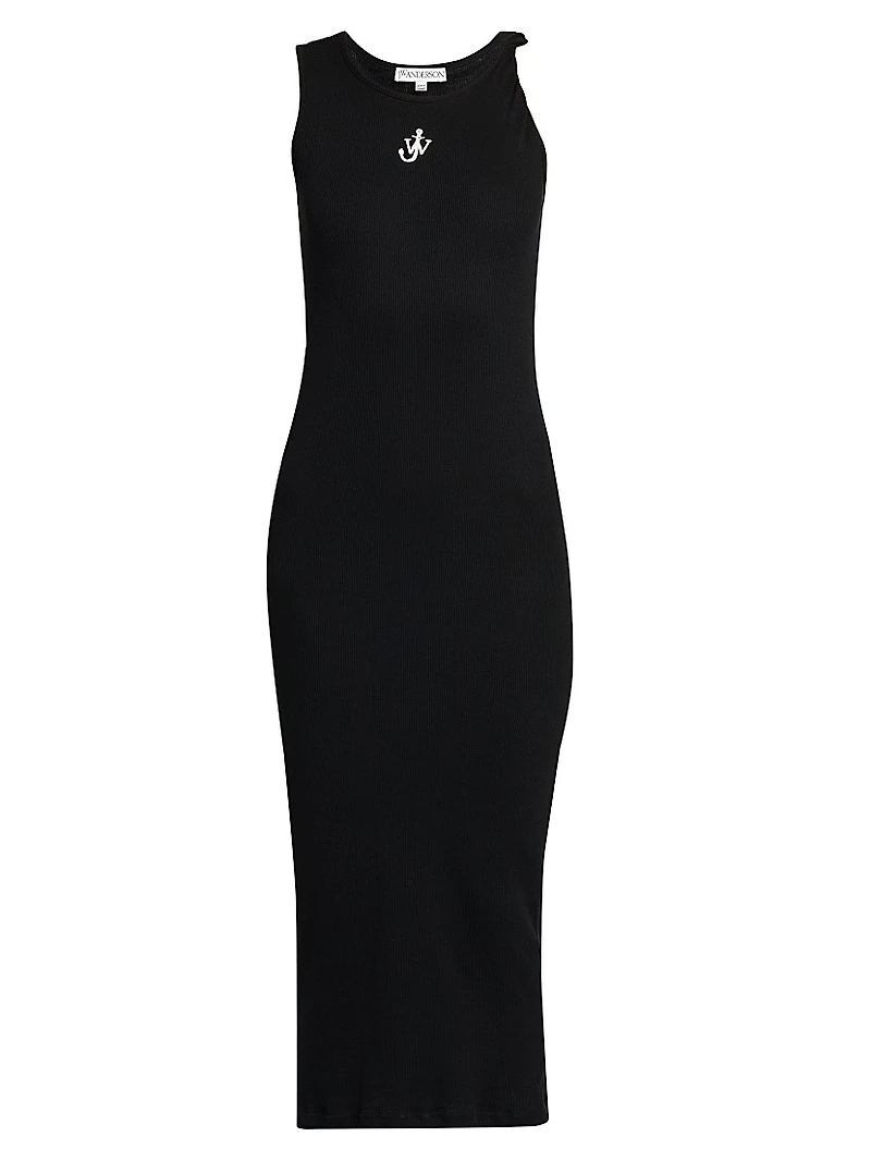 Anchor Twisted-Strap Midi Dress