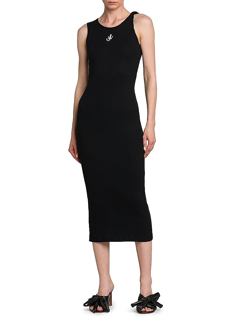 Anchor Twisted-Strap Midi Dress