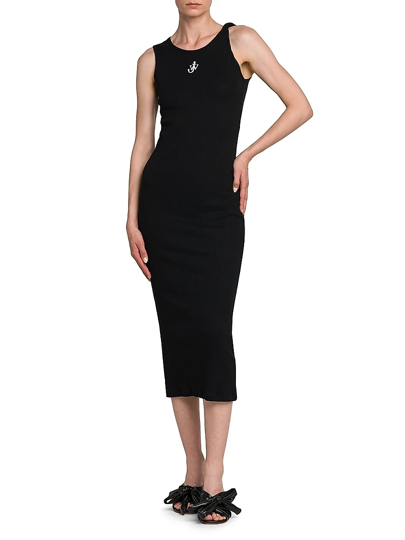 Anchor Twisted-Strap Midi Dress
