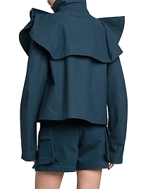 Cropped Cotton Trench Jacket