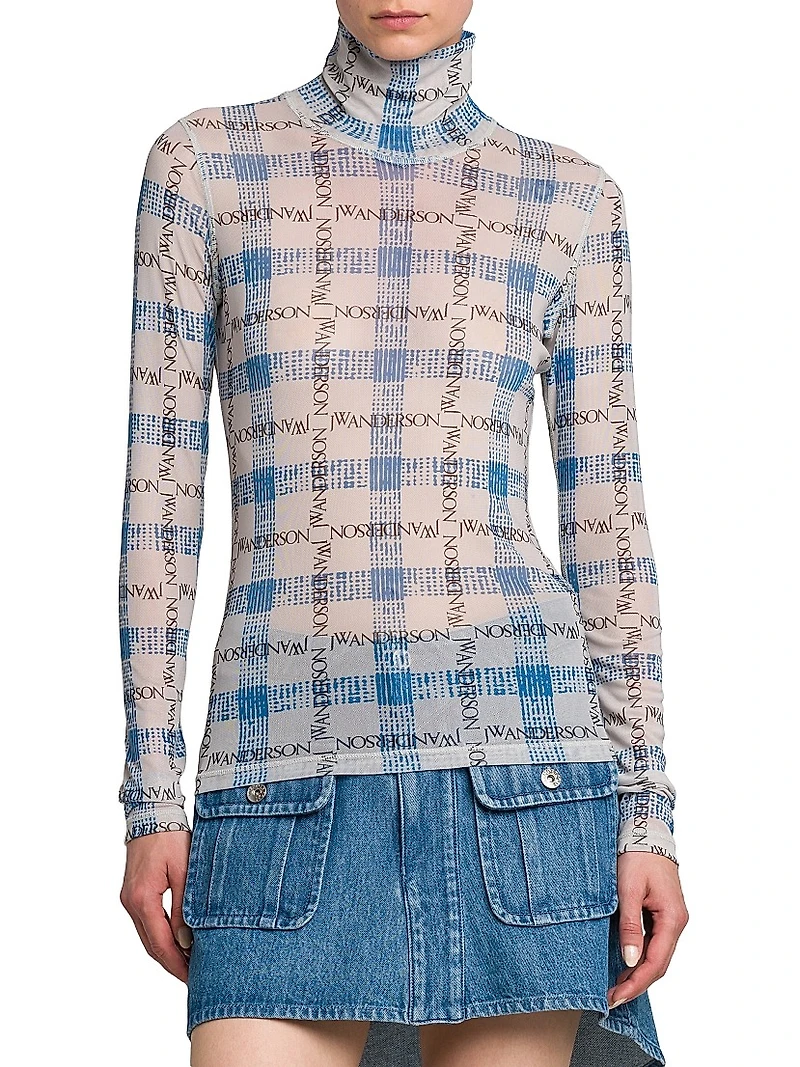 Mesh Logo Turtleneck