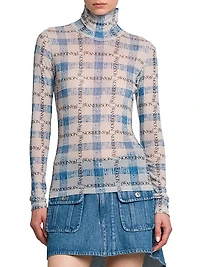 Mesh Logo Turtleneck