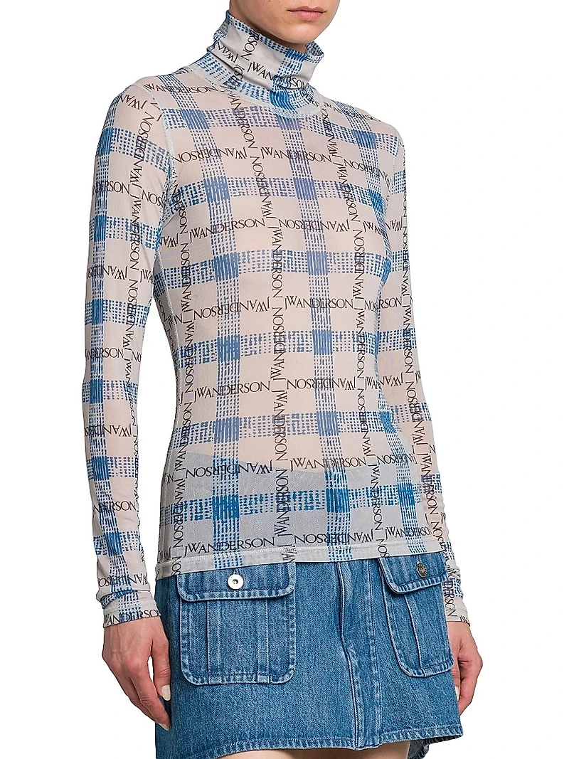 Mesh Logo Turtleneck