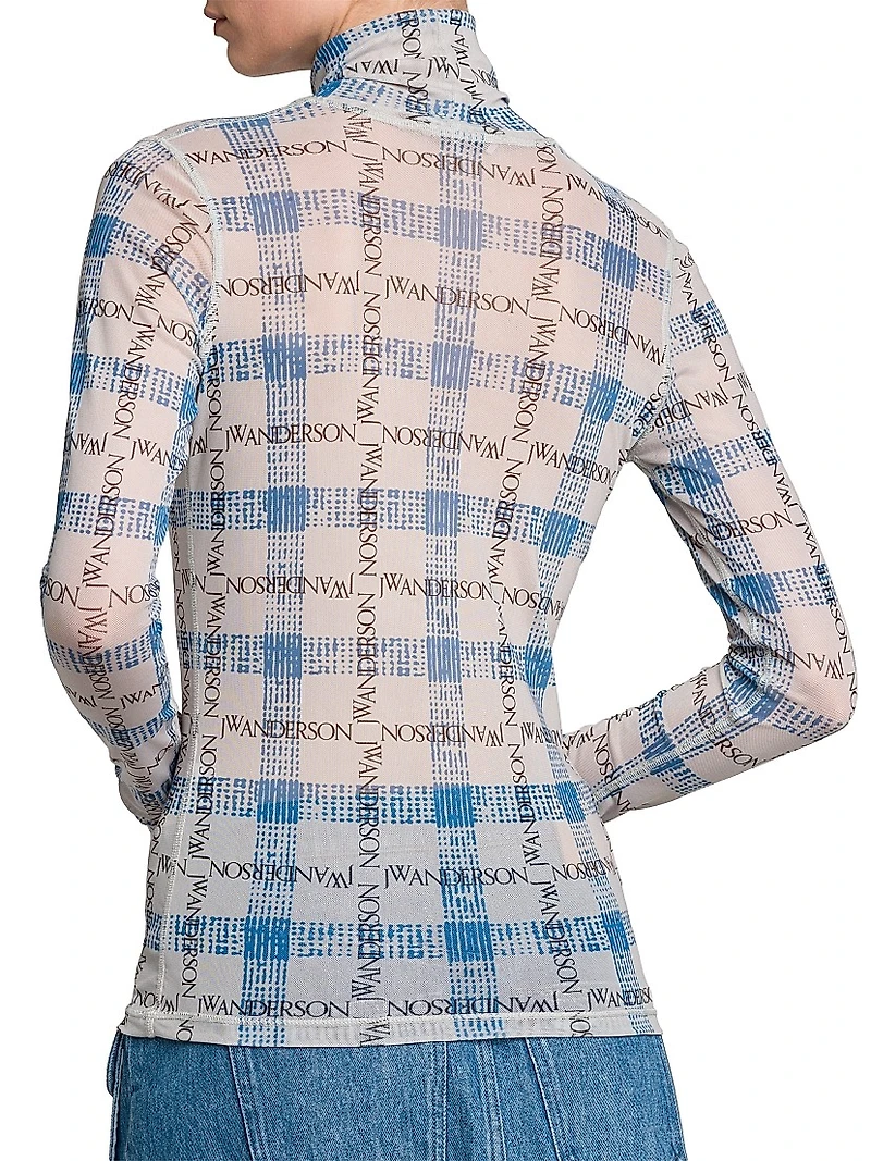 Mesh Logo Turtleneck