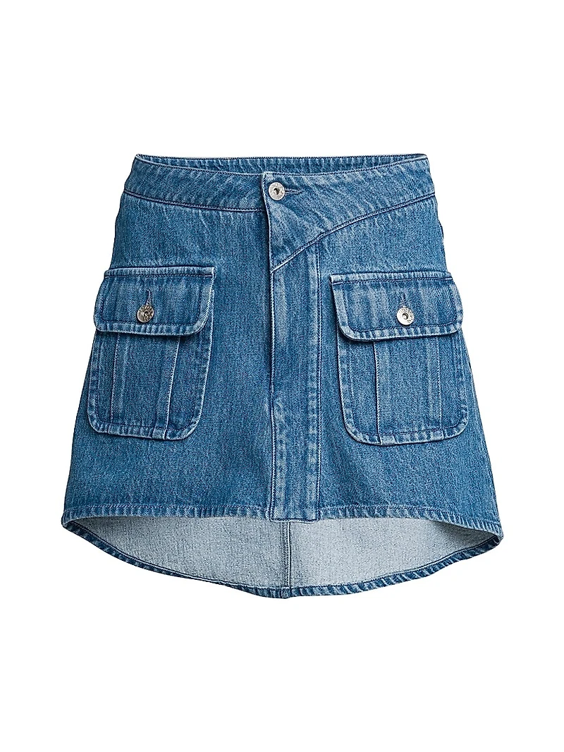 Denim Patch Pocket Miniskirt