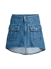 Denim Patch Pocket Miniskirt