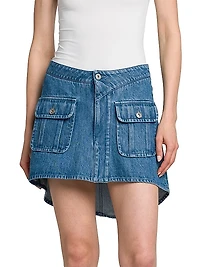 Denim Patch Pocket Miniskirt