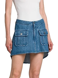 Denim Patch Pocket Miniskirt
