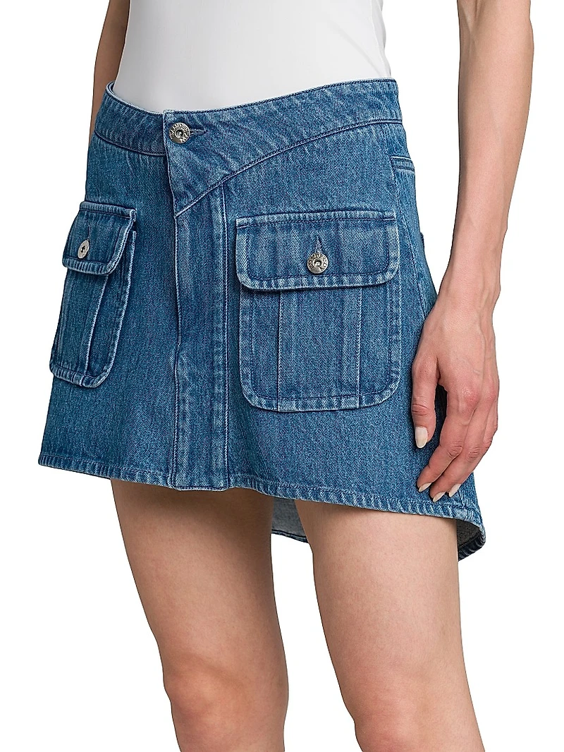 Denim Patch Pocket Miniskirt