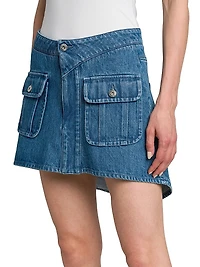 Denim Patch Pocket Miniskirt