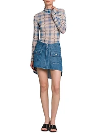 Denim Patch Pocket Miniskirt