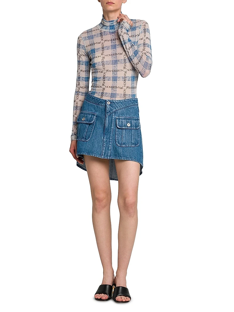 Denim Patch Pocket Miniskirt