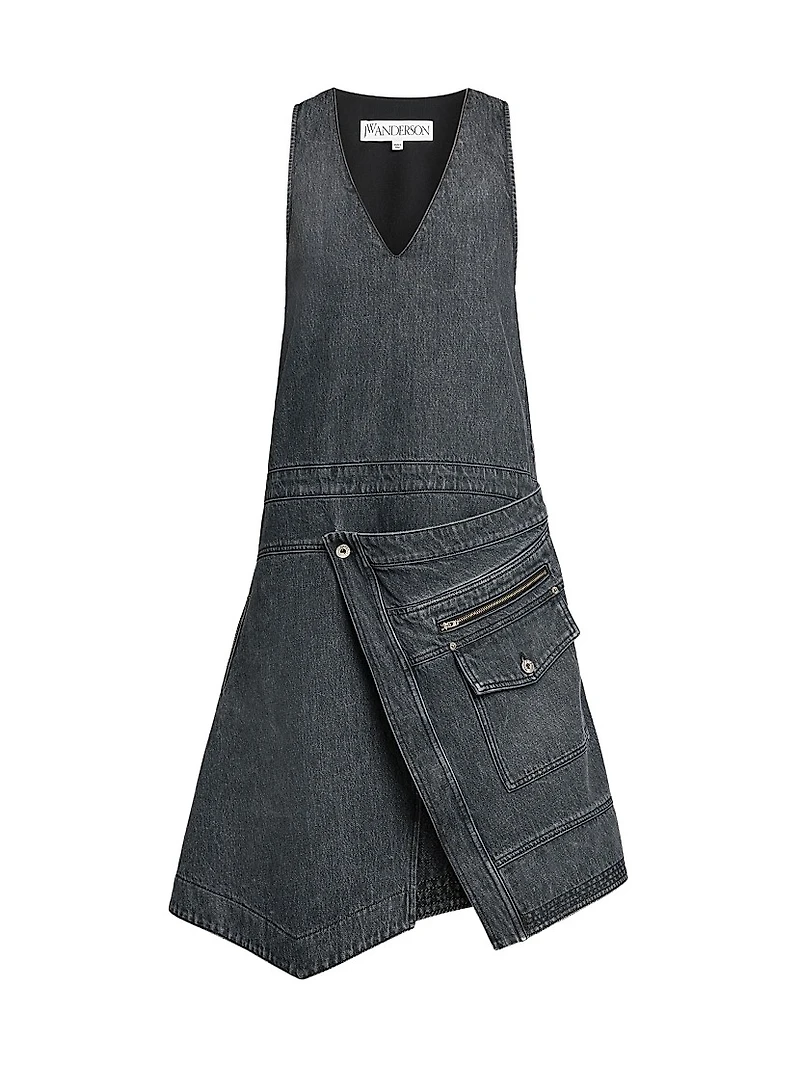 Denim Sleeveless Wrap Dress
