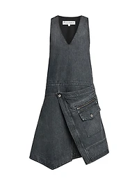 Denim Sleeveless Wrap Dress