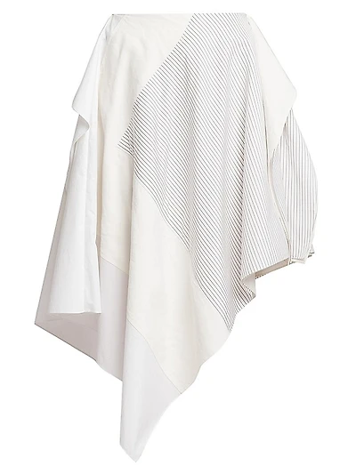 Asymmetric Cotton Midi-Skirt