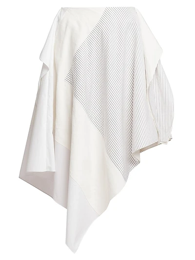 Asymmetric Cotton Midi-Skirt