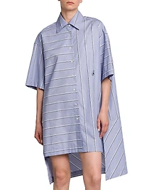 Striped Cotton Mini-Shirtdress