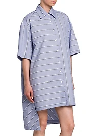 Striped Cotton Mini-Shirtdress