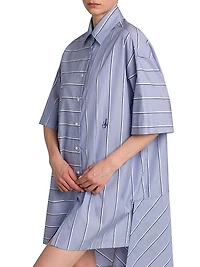 Striped Cotton Mini-Shirtdress