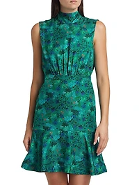 Fleur Floral Silk Satin Minidress