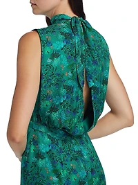 Fleur Floral Silk Satin Minidress