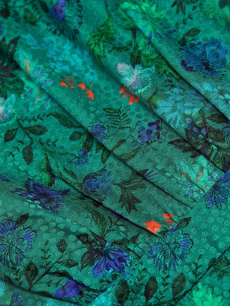 Fleur Floral Silk Satin Minidress