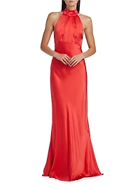 Michelle Hammered Silk Gown