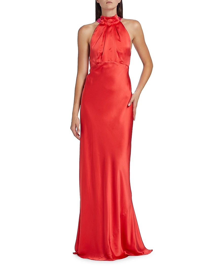 Michelle Hammered Silk Gown